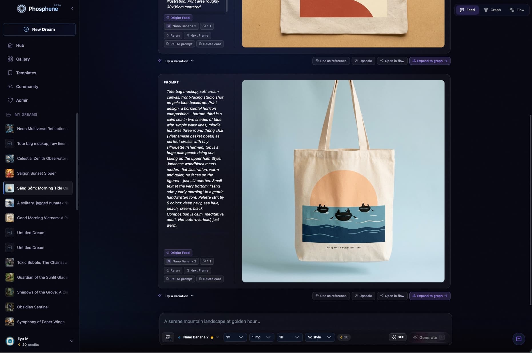 Phosphene product screenshot: feed