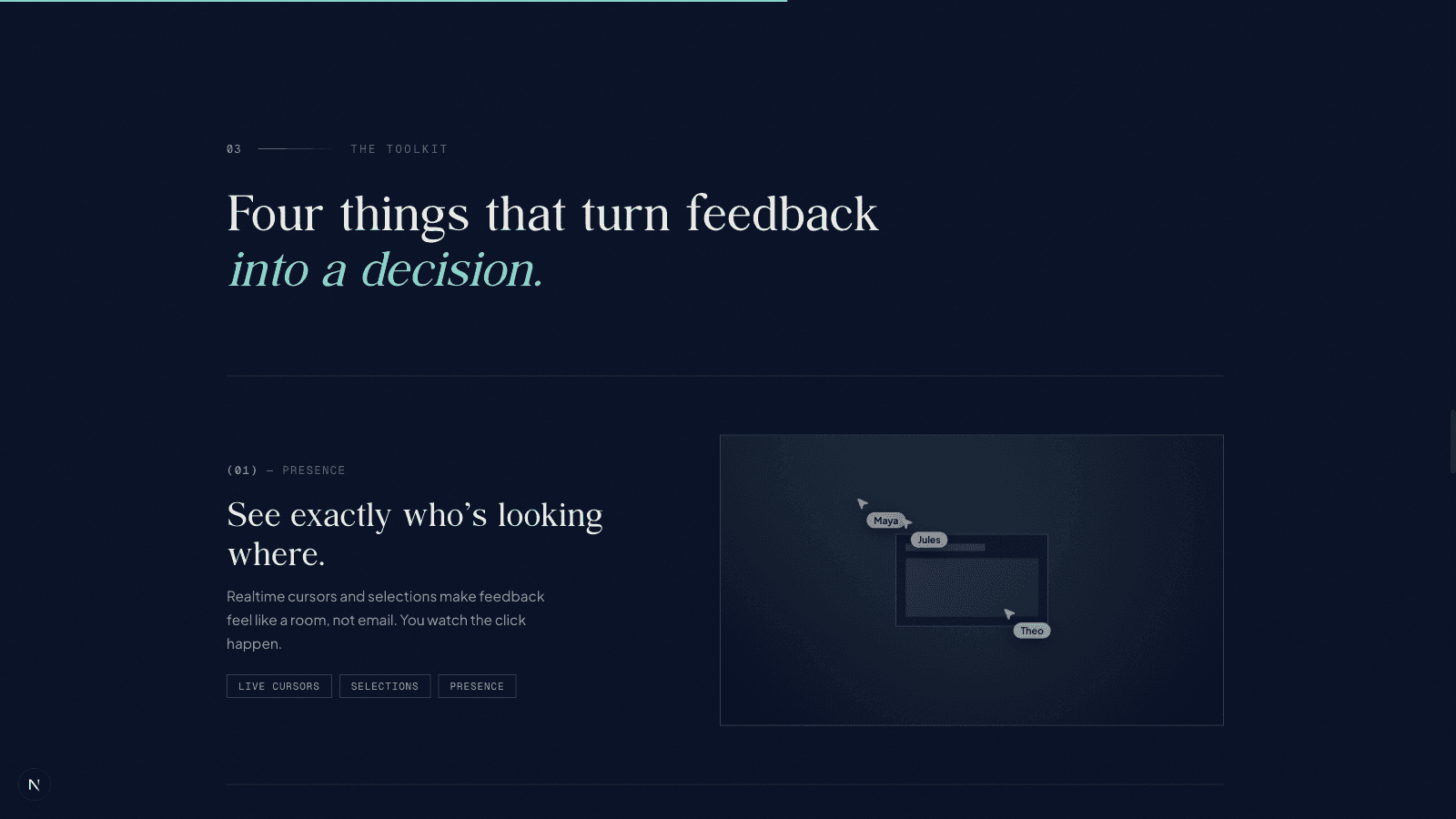 Roomboard product screenshot: editorial