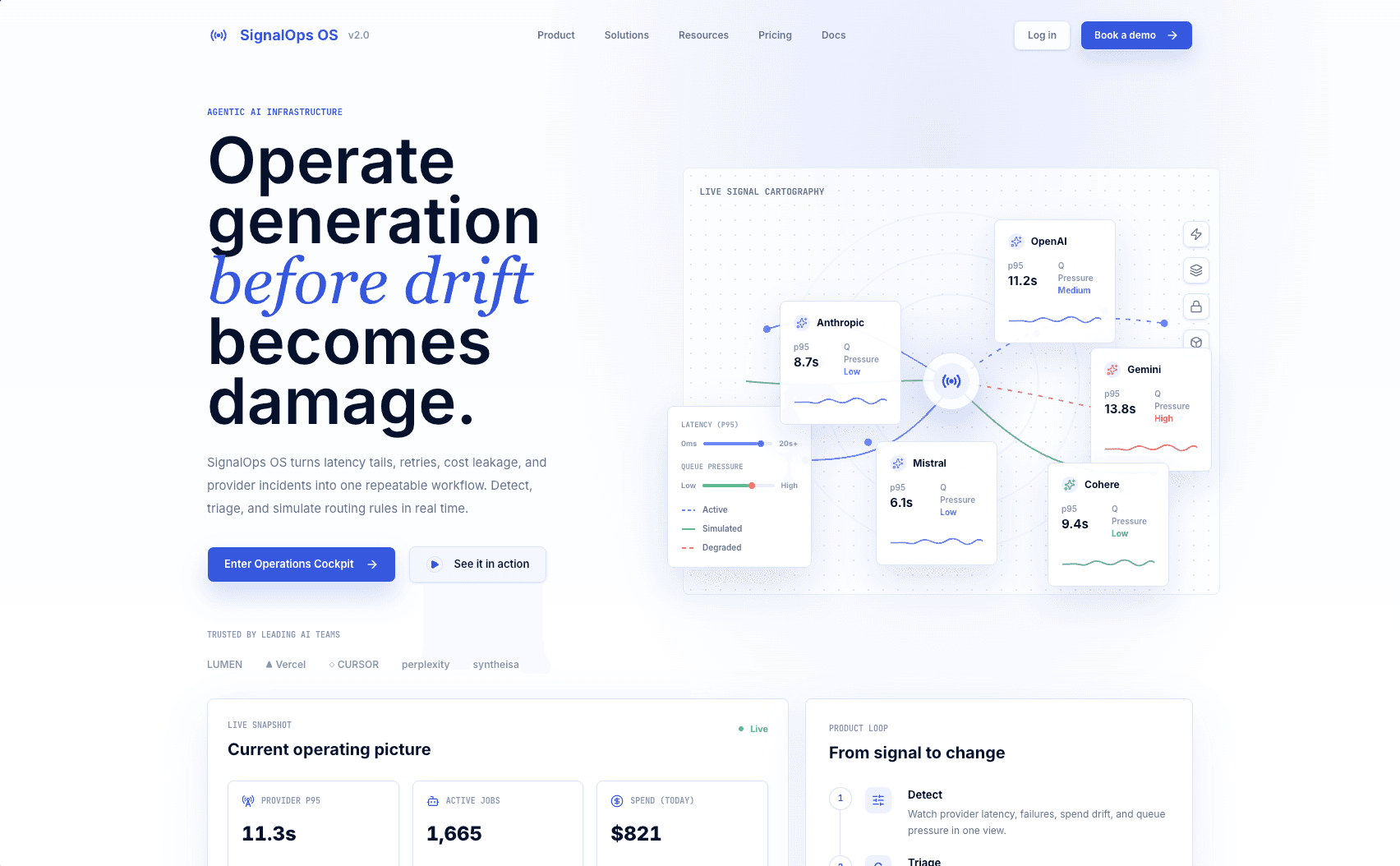SignalOps landing page hero