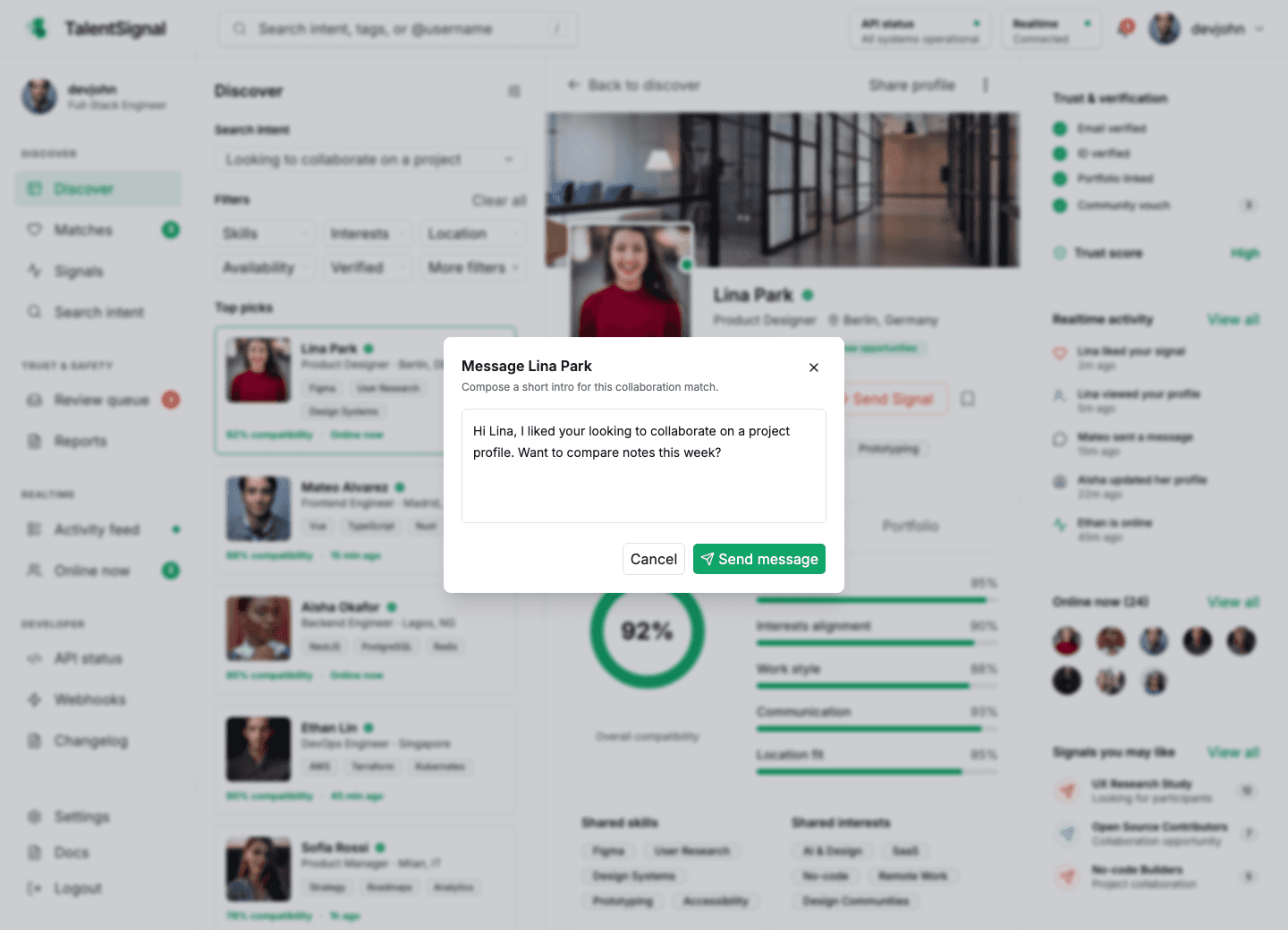 Message action flow